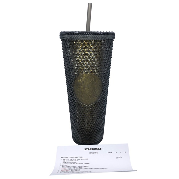 Starbucks China 2020 Studded Tumbler Set Black/Gold Glitter, Red, Gold, Rainbow - Picture 6 of 16